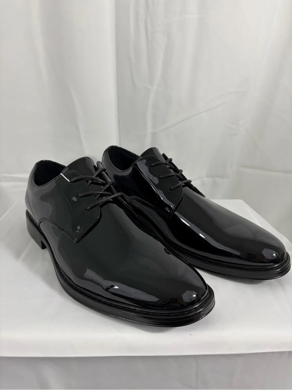 NWT Nunn Bush Men's Size 9 Black Patent Derby Dress Shoes Sleek Formal Oxfords